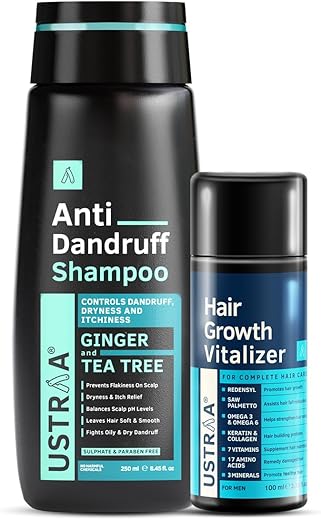 Ustraa Hair Growth Vitalizer – 100ml and Anti Dandruff Shampoo – 250ml