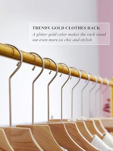 Miniatura 4 de Percheros resistentes para colgar ropa perchero independiente para colgar ropa exhibición al por menor perchero de metal para almacenamiento dorado
