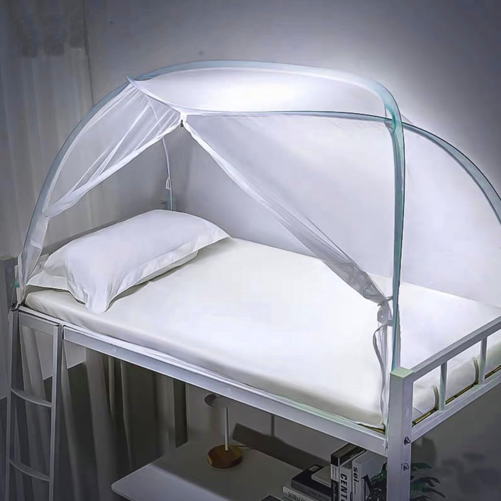 Elegant Luxury 4 Corner Post Mosquito Net Tent for Adult Teen Girls Bed Bedroom Decoration; Bed Canopy for Twin/Full/Queen/King Size Bed (Blue-Extra Height, 35" W x 75" L (Pack of 1))