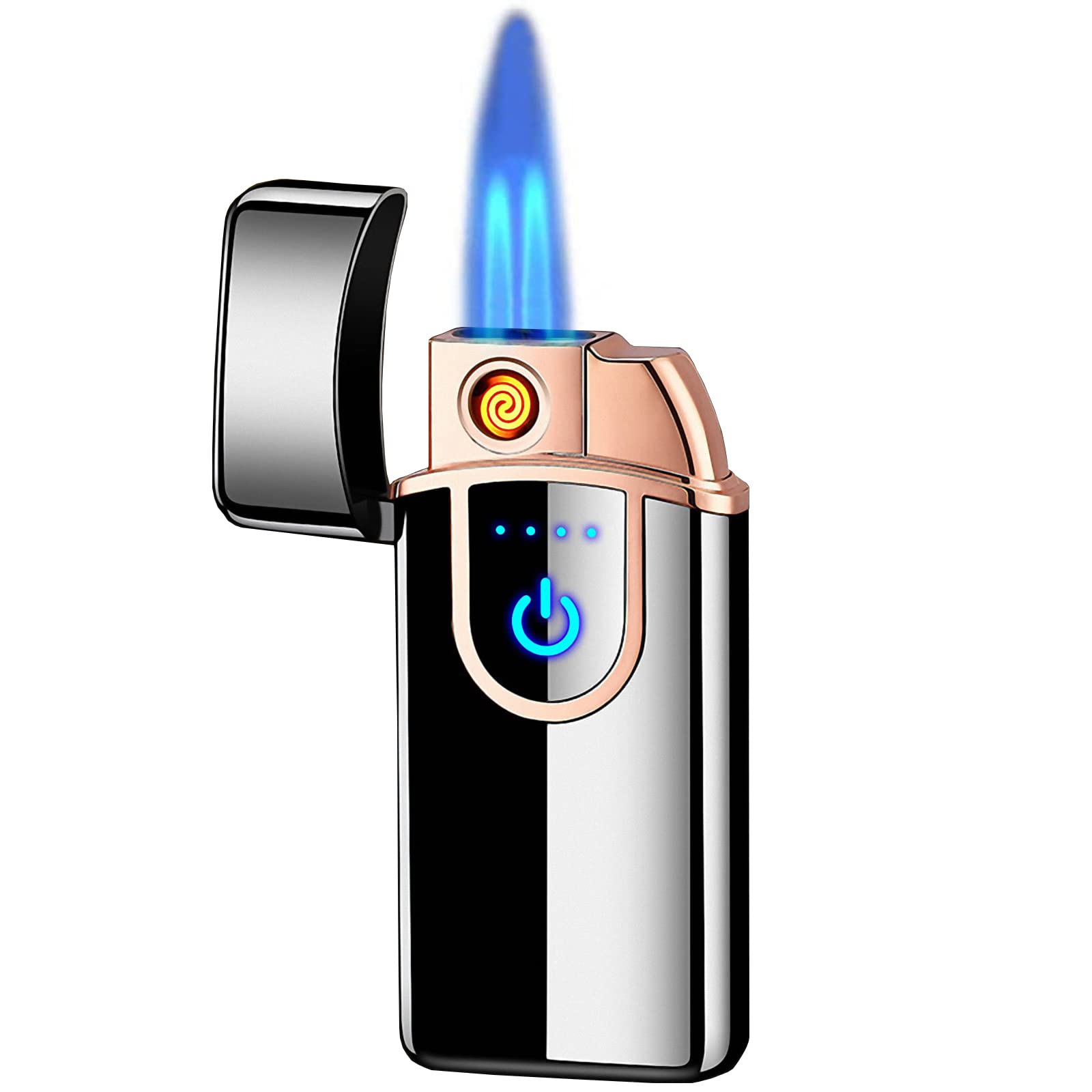 Arc Lighter, Jet Flame Torch Lighter Refillable Butane Electric Lighter 2 in 1, USB Rechargeable Lighter Windproof Electronic Lighter for Kitchen Grill BBQ Candle Camping (Butane Not Included)