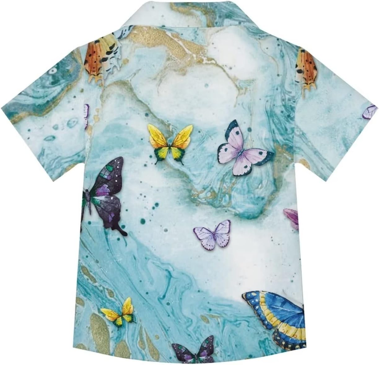Unique Hawaiian Shirt for Boys V Neck Button Down Cute Summer Tropical Shirts Kids Beach Outfits