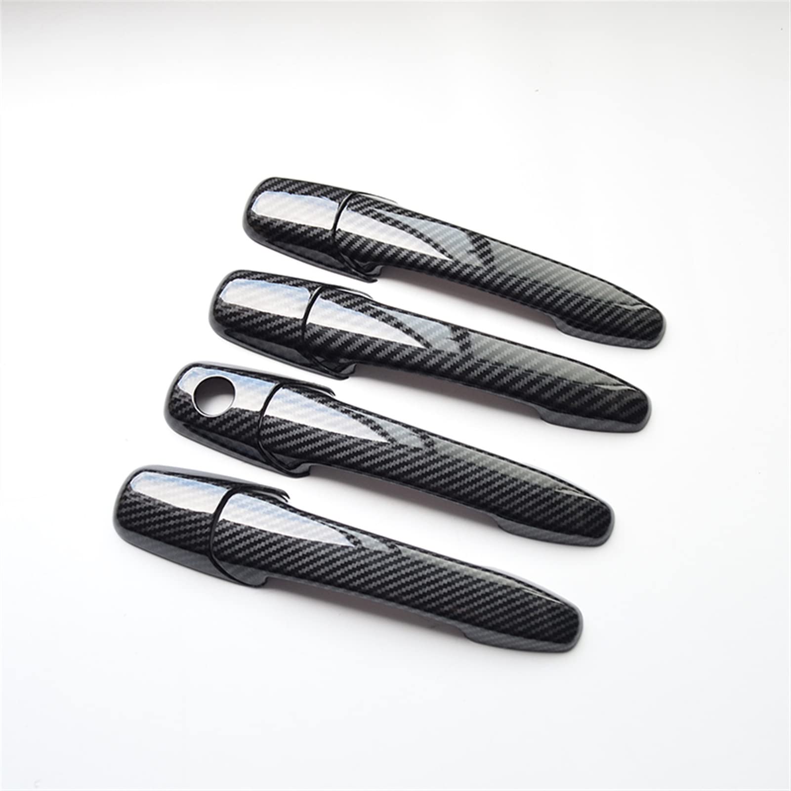 Rinkteea 3 Exterior Car Door Handle For Mustang 2005-2011 Chrome Carbon Fiber Car Door Handle Cover Sticker Styling Decal Accessories(3)