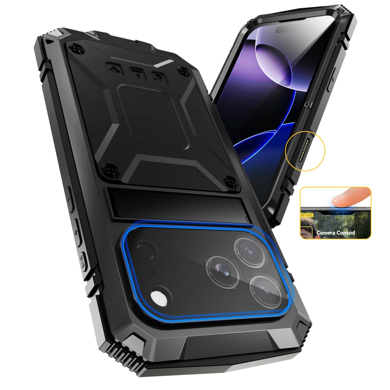 IPhone 12 Mini Metal Case - Heavy Duty - Bumper Frame - Shockproof Dustproof - Armor - Tank - Red - Metal Cover