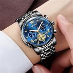 OLEVS Watches for Men Dress Watch with Day Classic Wrist Watches Multifunction Luminous Men Stainless Steel Wristwatch Water Resistant Chronograph Men Business Watches