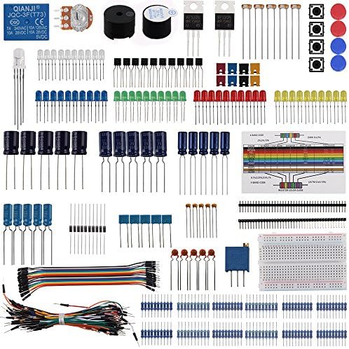 Keywishbot Electronic Component Base Fun Kit Bundle with Breadboard Cable Resistor,Capacitor,LED,Potentiometer Development Board,MEGA2560,for Arduino, Raspberry Pi