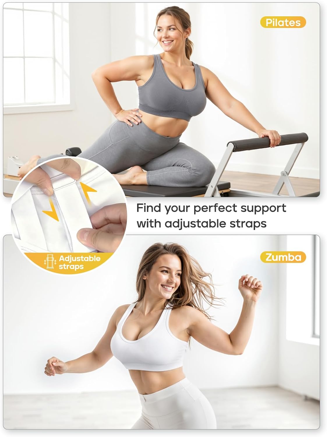 FITTIN Adjustable Sports Bras for Women: High Support Impact Padded Full Coverage Bra for Workout Gym - for C-DDD Large Bust - Image 3