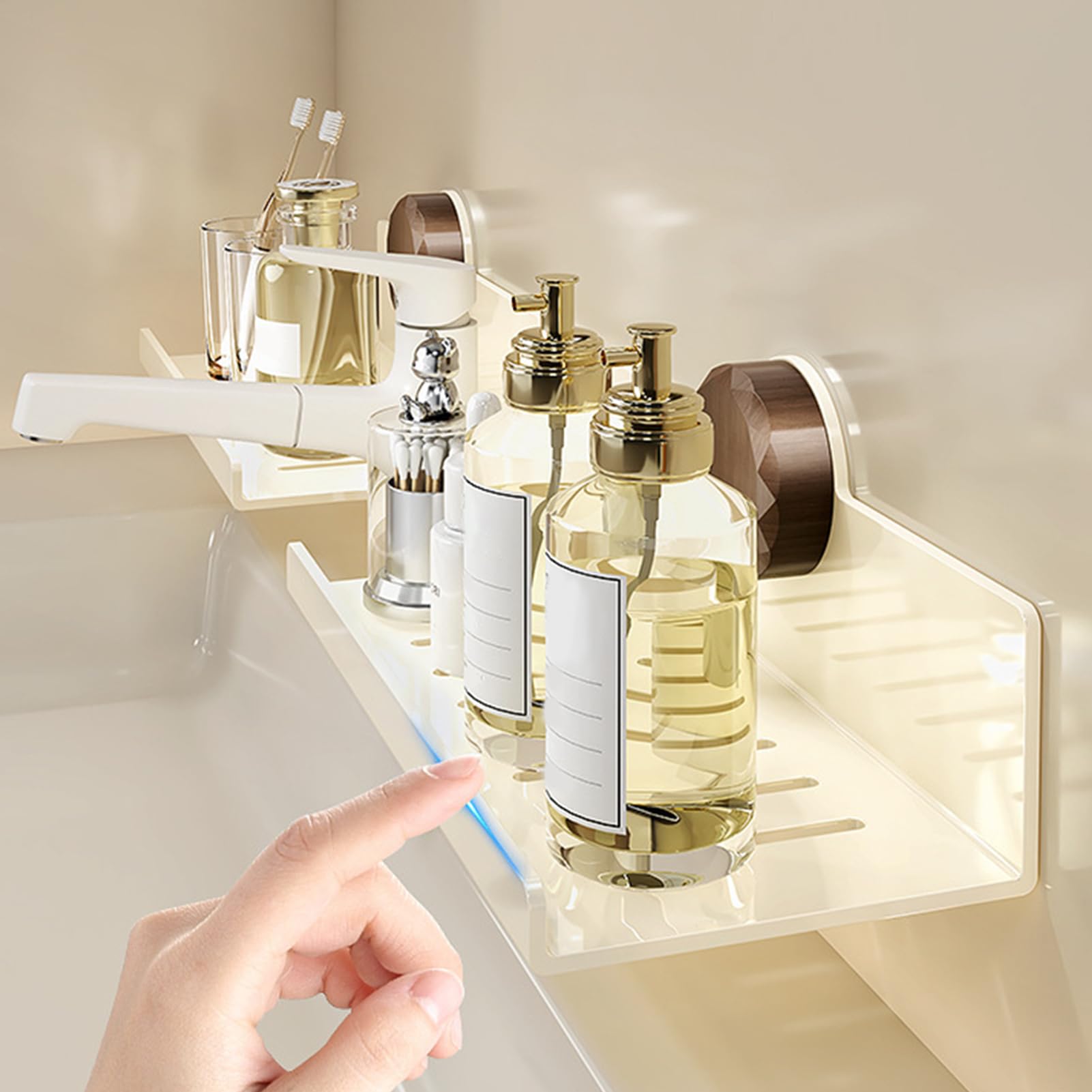 Estante Para Lavabo Encima Del Grifo | Estantes De Pared Para Baño,Organizador De Acero Al Carbón Con Que Ahorra Espacio Para Baño Y Cocina En Espacios Pequeños
