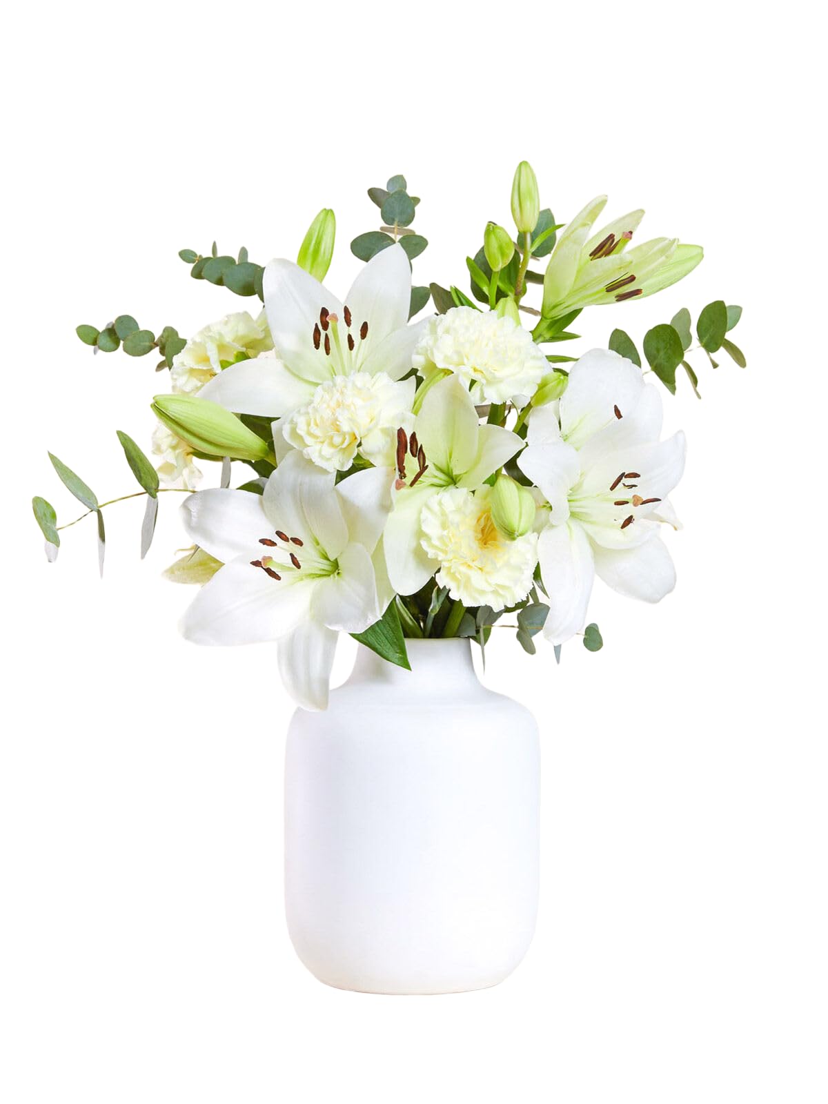 BLOOMY DAYS Blumenstrauß "Ich denk an Dich" in Weiß, mit Lilien, Nelken und, 7-Tage-Frischegarantie, Floristen-Qualität, das perfekte Geschenk bestellen