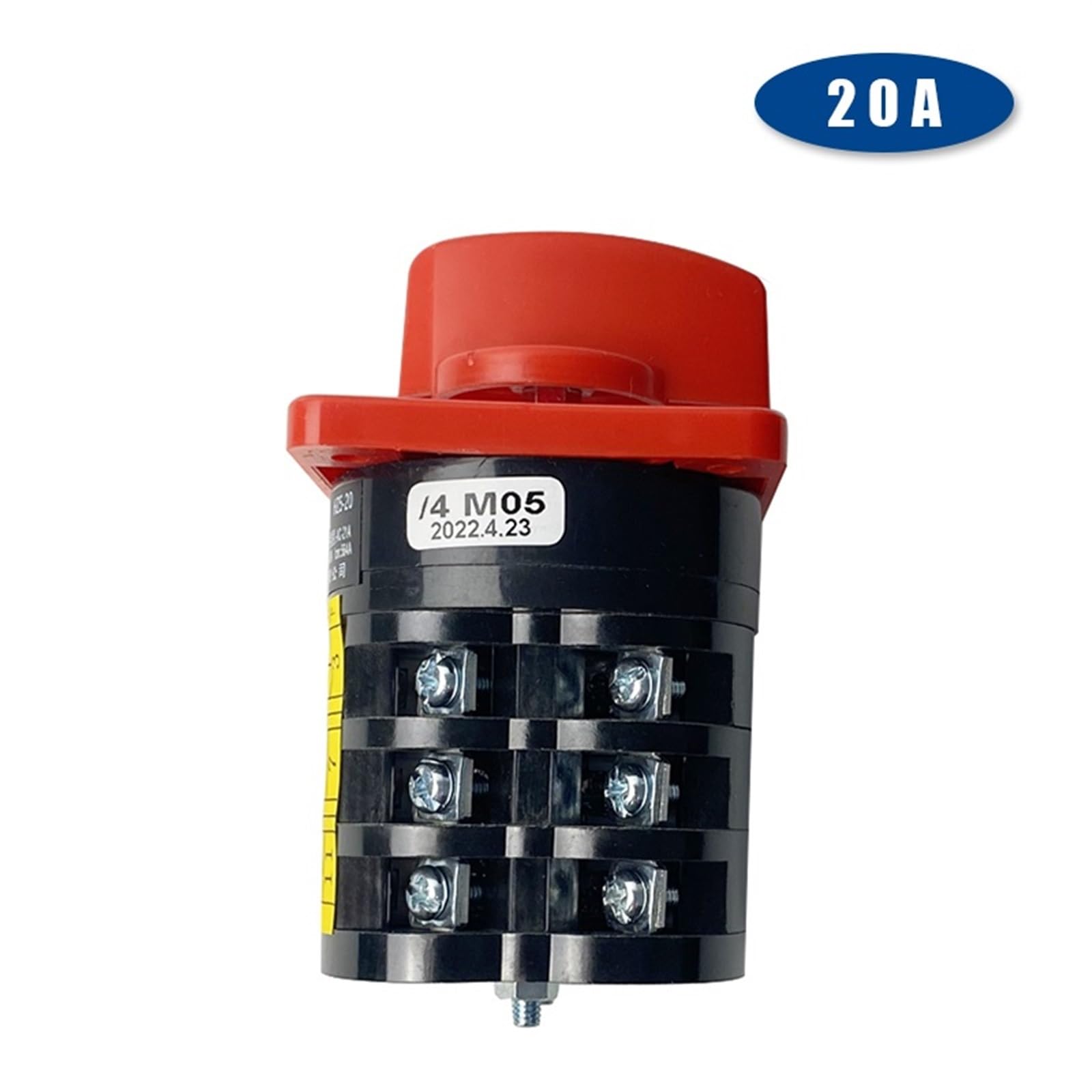 Interruptor giratorio de 3 posiciones, 20 A, 4 kW, 3 polos, 12 terminales, contacto de transferencia de plata, selector de leva HZ5-20/4 M05, 1 unidad