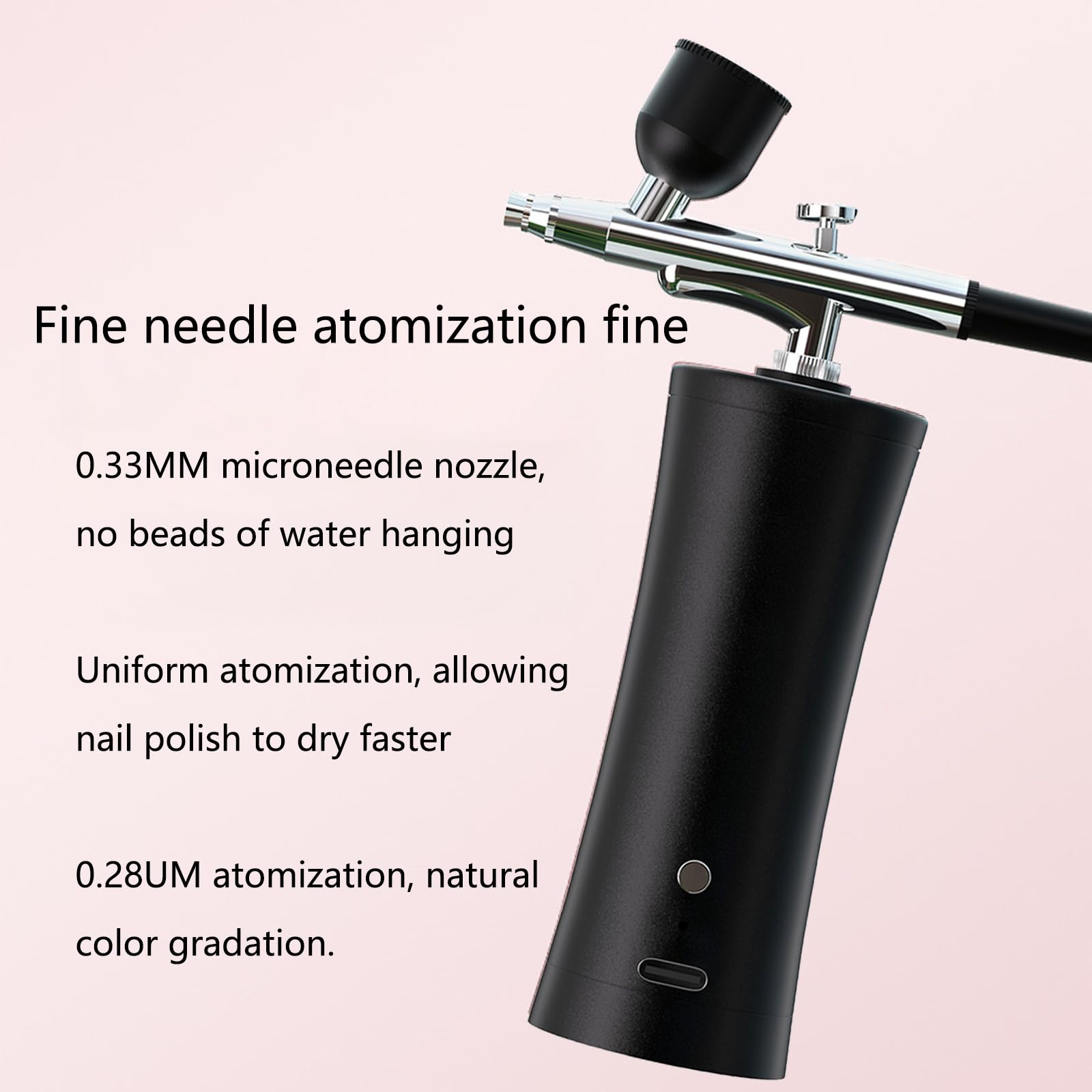 Airbrush, Set di Pistola a Spruzzo con Compressore, Kit aerografo Portatile Wireless e Set aerografo a Mano Ricaricabile, per Trucco,Decorazione Torte,Unghie（nero）