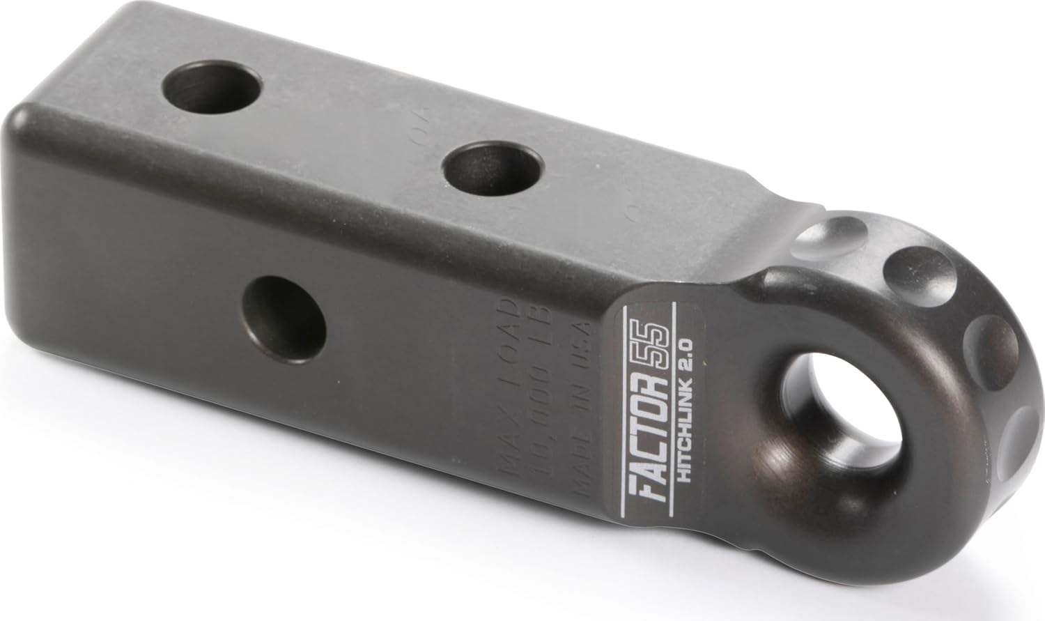 Factor 55 Hitchlink Pro 2.0 for 2" Receivers: Cross-Drilled for Horizontal or Vertical Rigging, 9,500 lb. Rating - Gray
