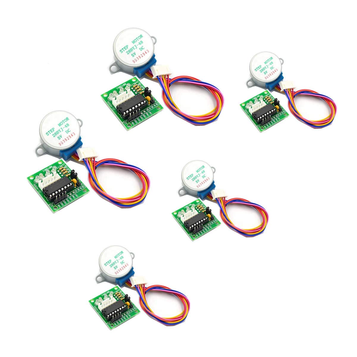 SUBALIGU 5pcs ULN2003 28BYJ-48 4-Phase Geared Stepper Motor with 5V Drive Board Compatible with Arduino PI PIC Raspberry Pi