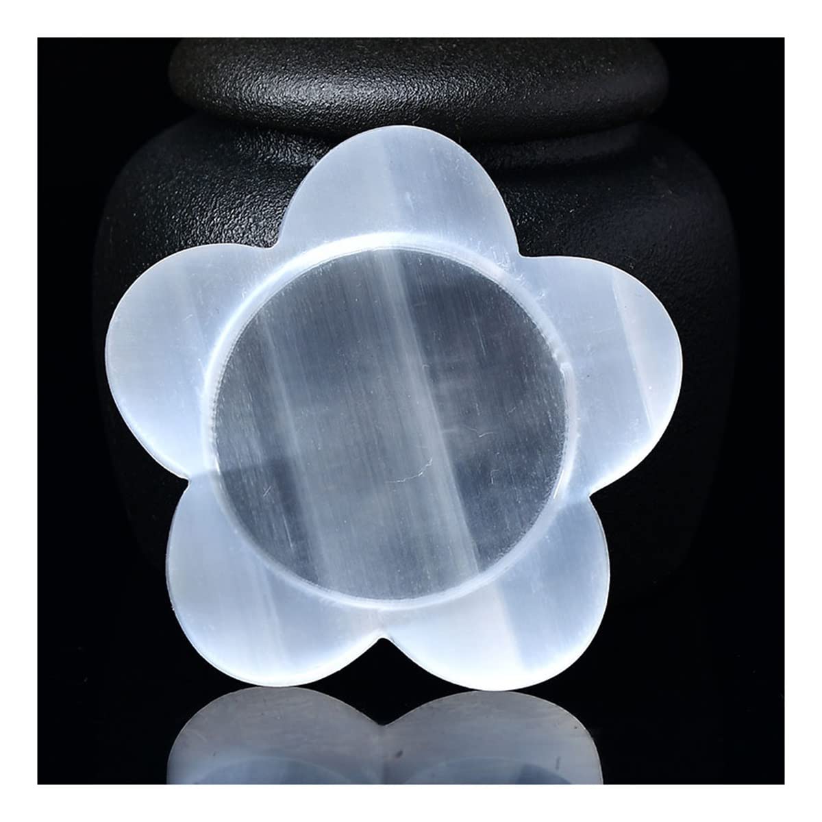 Cuenco de selenita natural LQYXGS decoracion cristal hogar piedras naturales flor