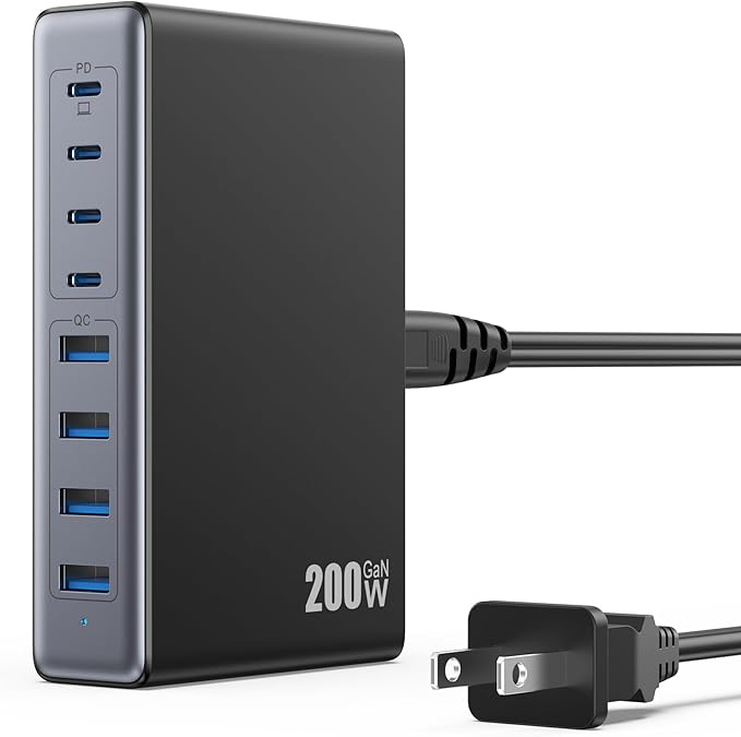 200W USB C Charger Block 8 Ports