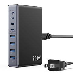 200W USB C Charger Block GaN IV Charging Station 8 Ports QC4 0 Fast Charging Station Hub PD