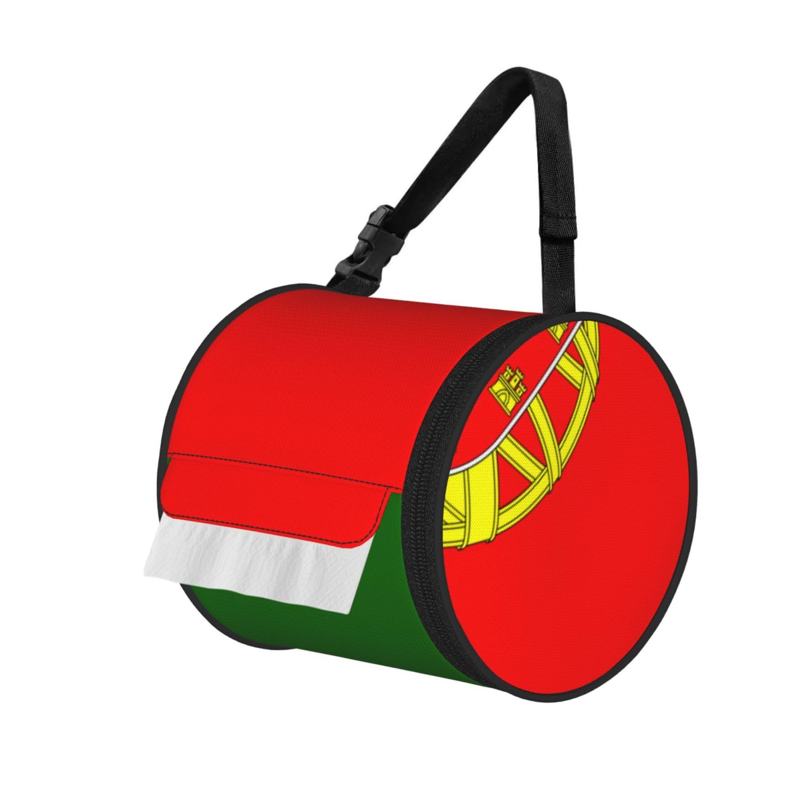 Portuguese Flag Print Fashion Tissues Organizer Box, Hanging Tissue Holder For Purse Coins For Car Office Daily Outing