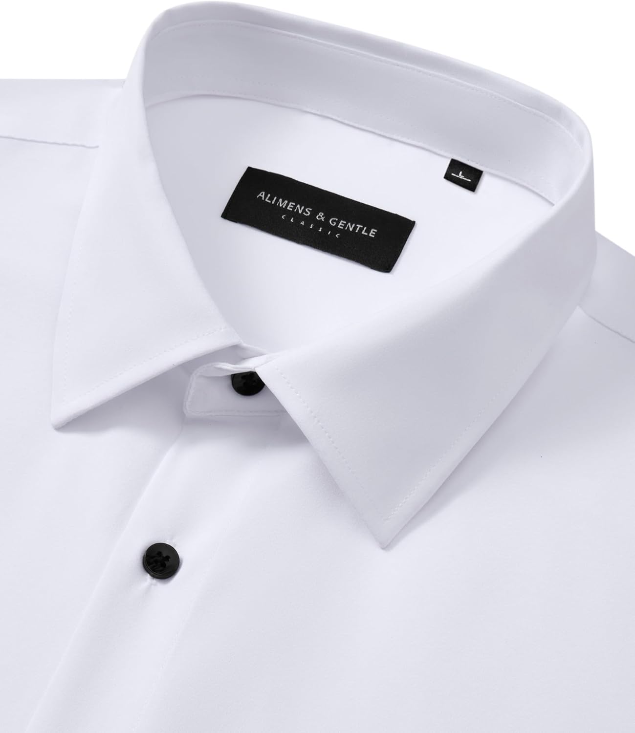 Alimens & Gentle Men's Dress Shirts Wrinkle Free Stretch Solid Long Sleeve Button Down Shirt Wedding Dating - Image 3