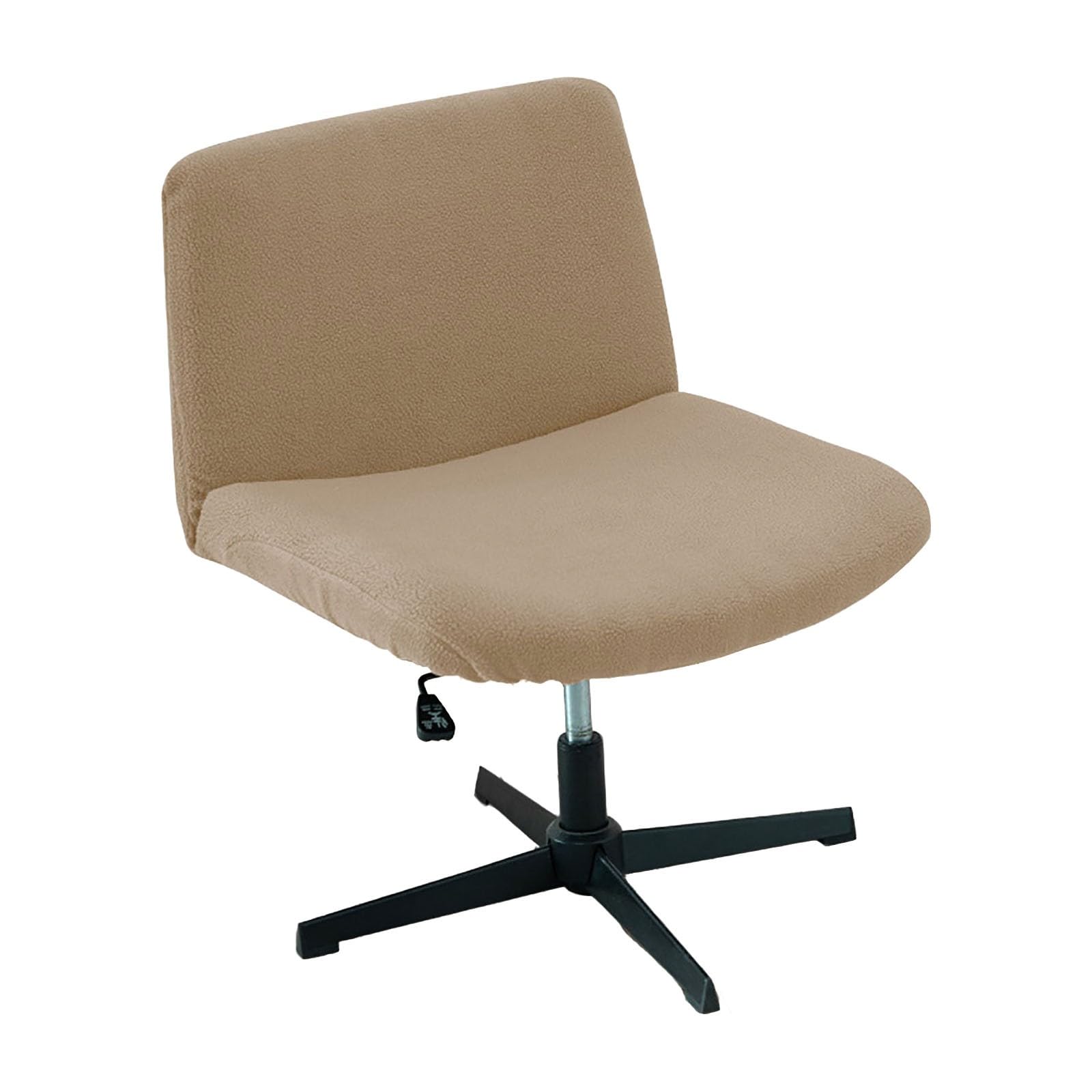Funda para Silla de Oficina sin Brazos con diseño Cruzado, Funda Moderna para Silla Auxiliar de Respaldo Medio, Lavable y extraíble.(Khaki)