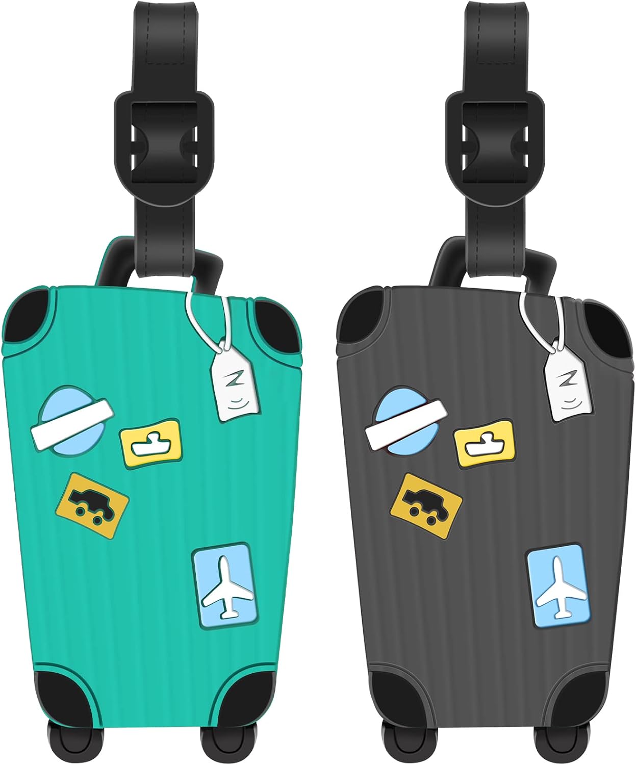 Luggage Tags, 2 Pack Luggage Tags for Suitcases, Silicone