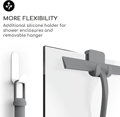 Vista 75 de GÜTEWERK Escobilla de ducha para puertas de vidrio, escobilla de silicona para ventanas, baño y limpieza de vidrio, color negro, 9 pulgadas