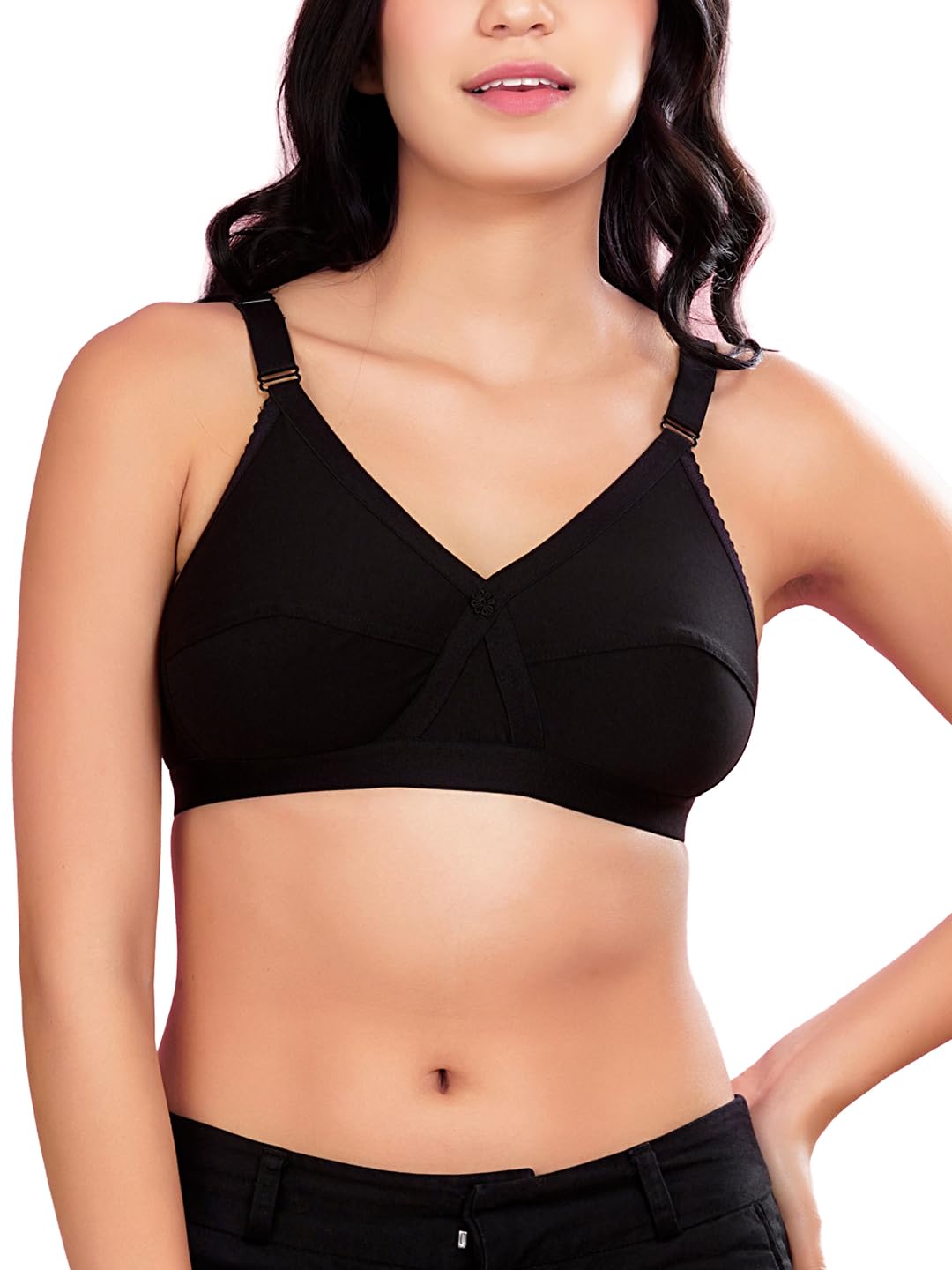 Women's Full Coverage Bra | Non Padded | Every Day Comfort Bra |Cross Shape Cups-image-12