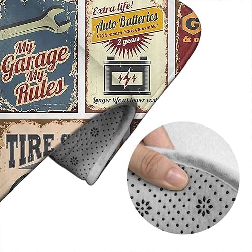 Miniatura 4 de Tapete de baño antiguo para automóvil de los años 50, retro, garaje, accesorios antiguos, póster de reparación estadounidense, alfombra de baño con