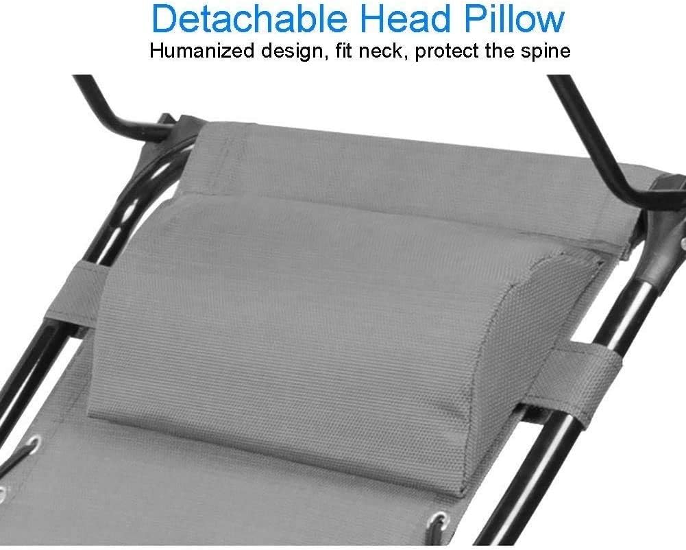 Sun Lounger Garden Chairs Folding Chair Camping Chairs Patio Lounger Deck Chair in Garden Outdoors Folding Zero Gravity Chair with Canopy Portable Reclining Lawn Chairs Supports 200kg