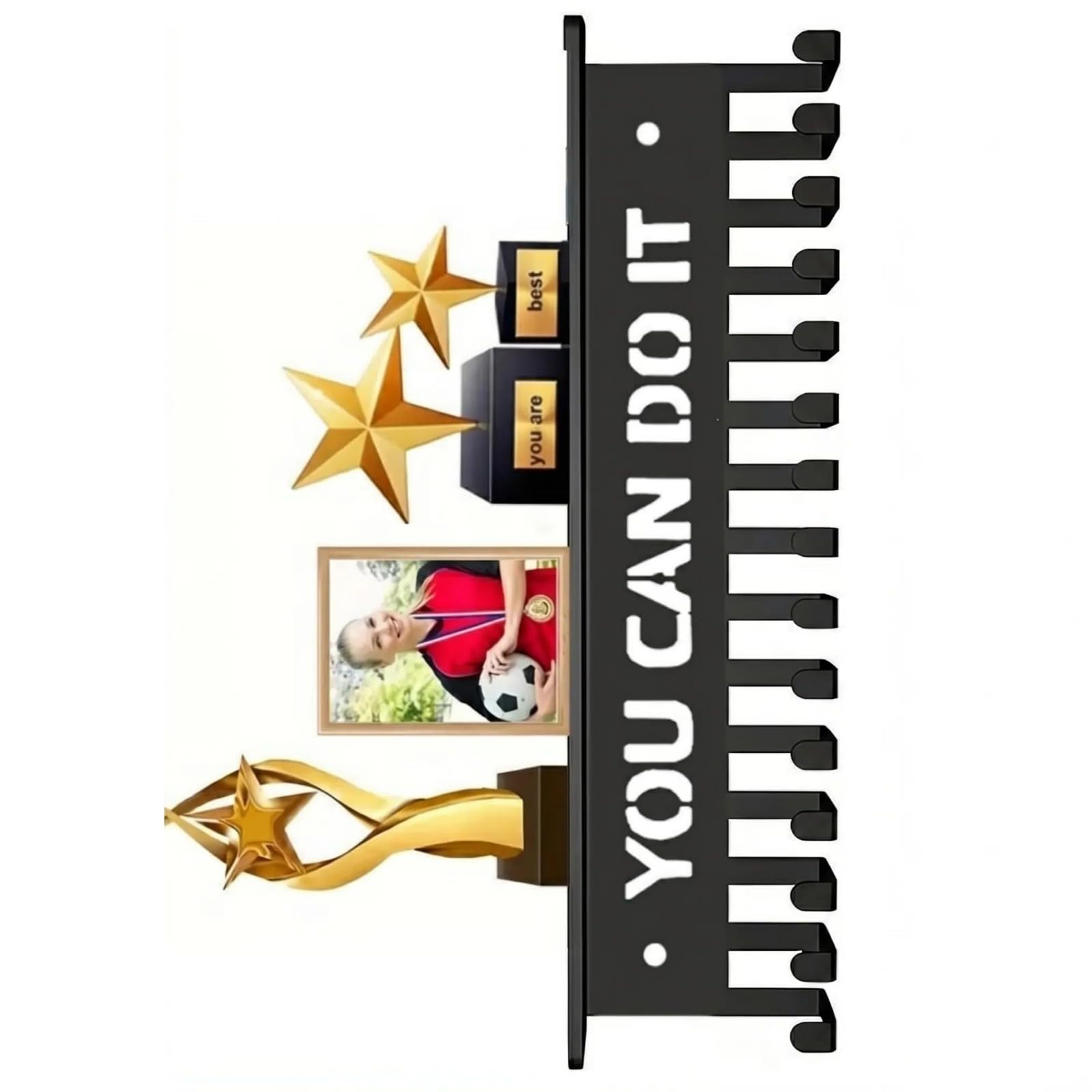 PANGBOER Flexible TPU Award Organizers Wall Mounted Holder for Sports Medals and Household Items Simple Award Rack