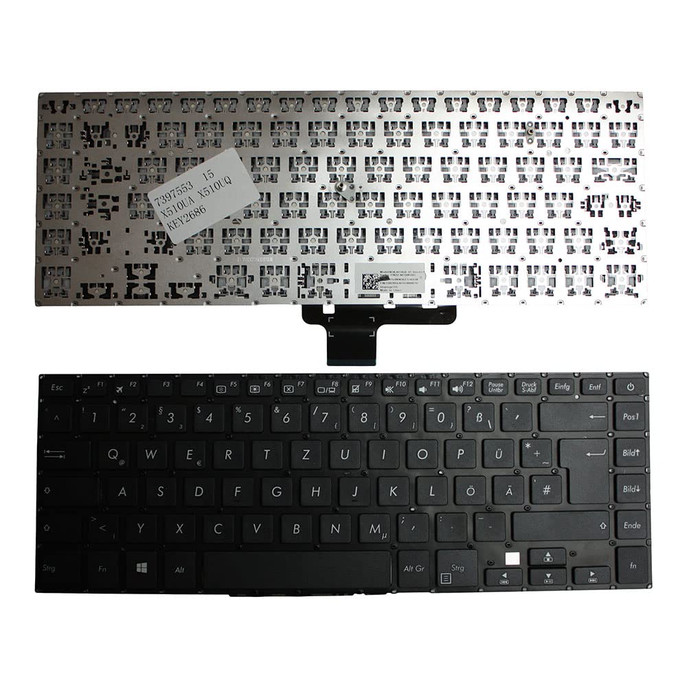 Clavier pour ordinateur portable ASUS X510UA-BR081 noir Power4Laptops résistant