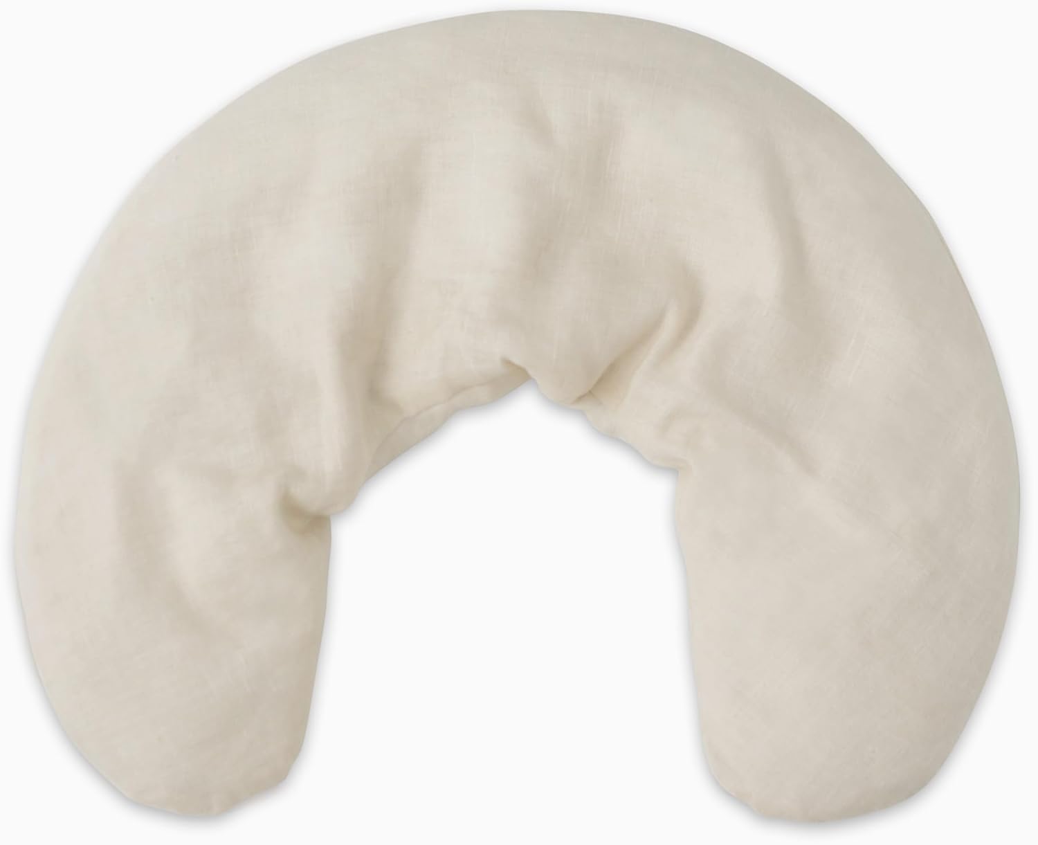 Bucky Linen Hot & Cold Neck Pillow, Natural Buckwheat Filling, Cream, 25x6.5-inch