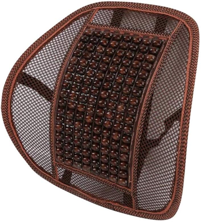 JSEIAJB Car Auto Seat Office Chair Lumbar Support Cushion Pad Wood Beads Massage Lumbar Pillow(D)