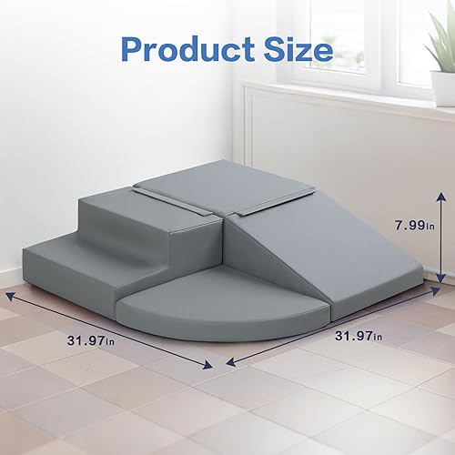 Miniatura 2 de Sumbababy Bloques de escalada de espuma para niños pequeños 4 piezas de juguetes suaves - Escalador de cuero sintético impermeable - Juego de juegos