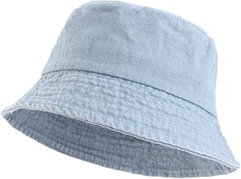 Denim Bucket Hat Fisherman Cap Packable Sun Hat for Women Men