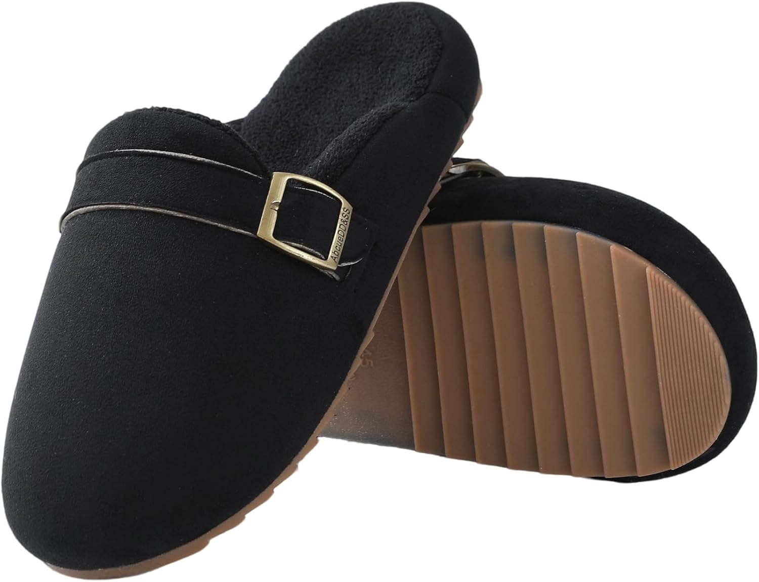 TARYOU Men's Fleece Lined Clog Slippers for Indoor Outdoor Use - Slip On House Shoes with Non-Slip Sole & Suede-Like Upper, All-Season Comfort (Black, Gray, Sand) - Image 4