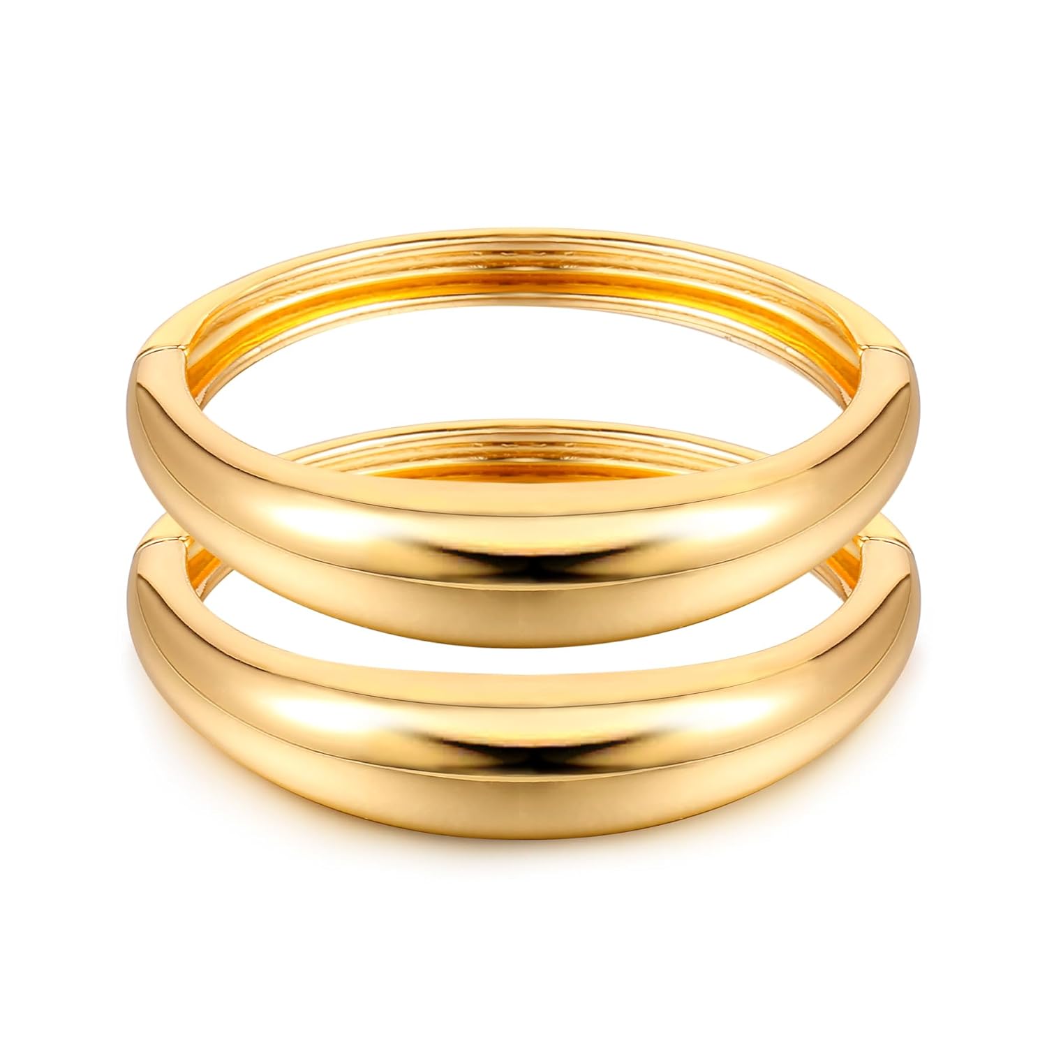 Elegance 11 designs Gold Plated Cuff Bangle Bracelets For Women Set Chunky Trendy Hinged Irregular Cuff Open Wide