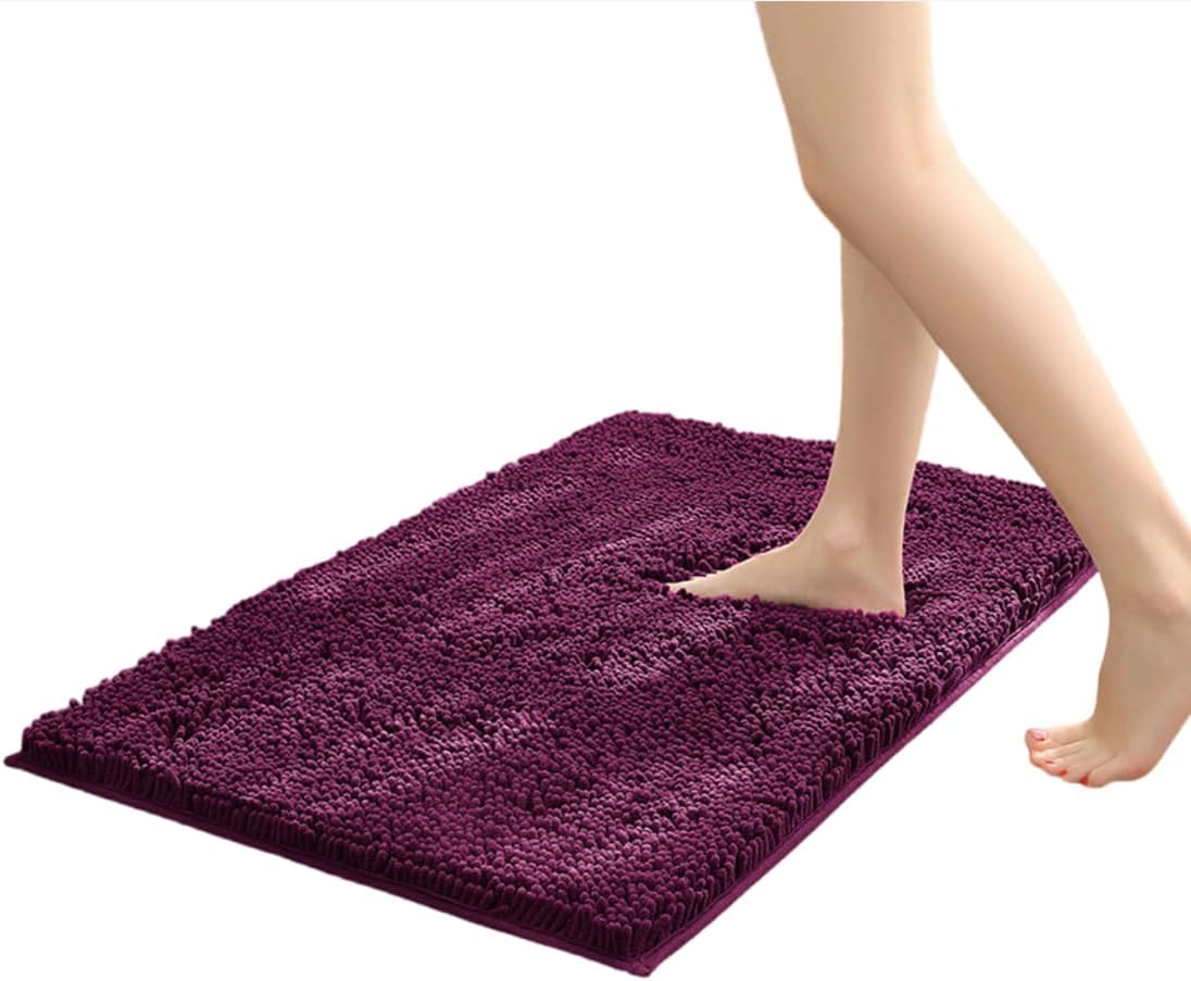 NIOKIT Chenille Bathroom Rugs Soft Shaggy and Absorbent