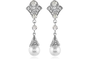 1920's Vintage Art Deco Roaring 20's Flapper Pearl Drop Earrings
