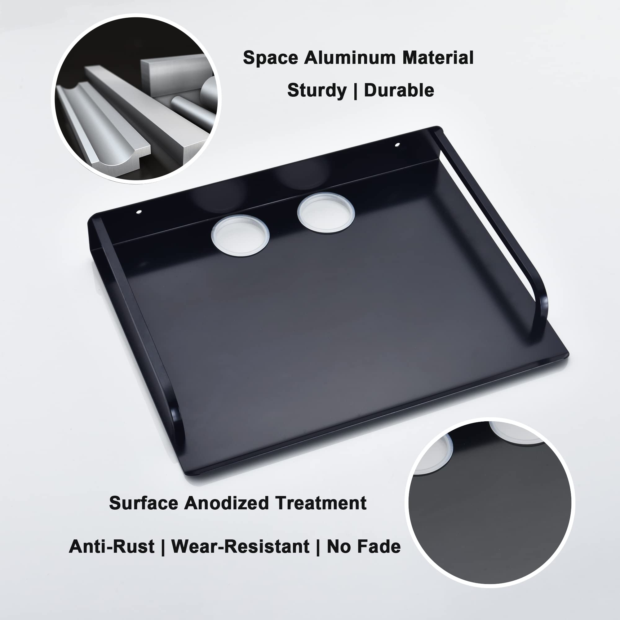 HNVNER Multimédia Etagère Murale pour Appareil AV, Support Flottantes Étagères en Métal pour Routeur, Boîtes De Câble, Lecteurs DVD/Blu-Ray, Console de Jeu, Décodeur, Projecteur