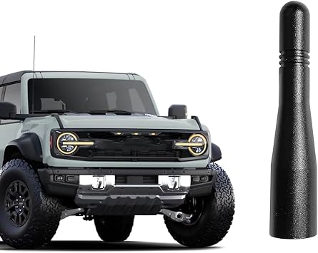 Black 3 inches Bronco Short Antenna, Antenna Compatible with Ford Bronco 2021 2022 2023 2024 2025 2026 | Bronco Replacement Antenna | Good Reception | Car Wash Safe | for Bronco Accessories 2021-2026