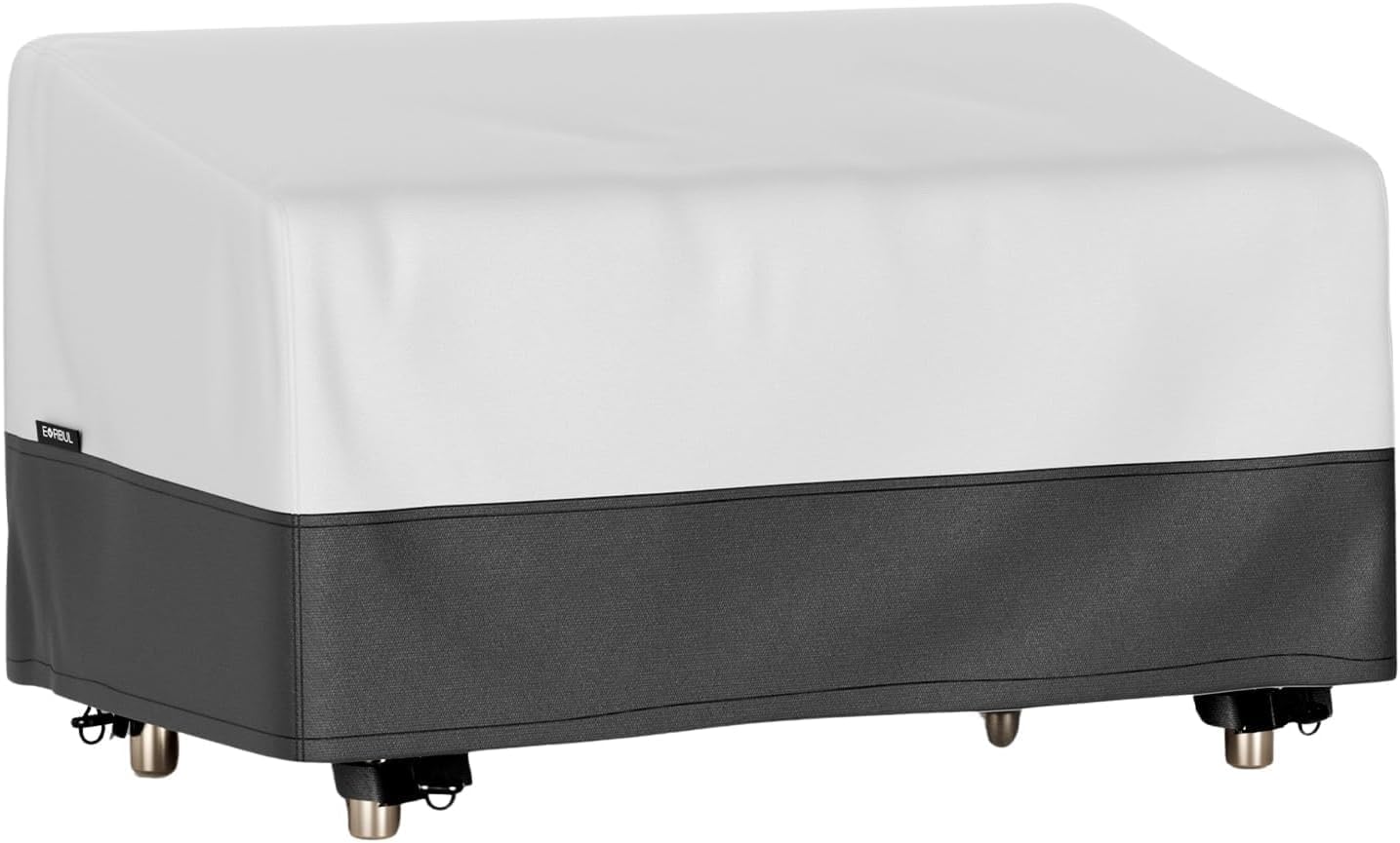 EVRBUL 2 Seat Garden Bench Cover, Heavy Duty 420D Waterproof Outdoor Sofa Cover with Air Vents 58" L x 32" W x 31" H