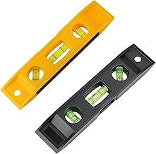 Torpedo, 2 x Magnetic Spirit Levels, Torpedo Spirit Level, 3 Bubbles, 45°, 90° and 180° for Boats, Construction and DIY