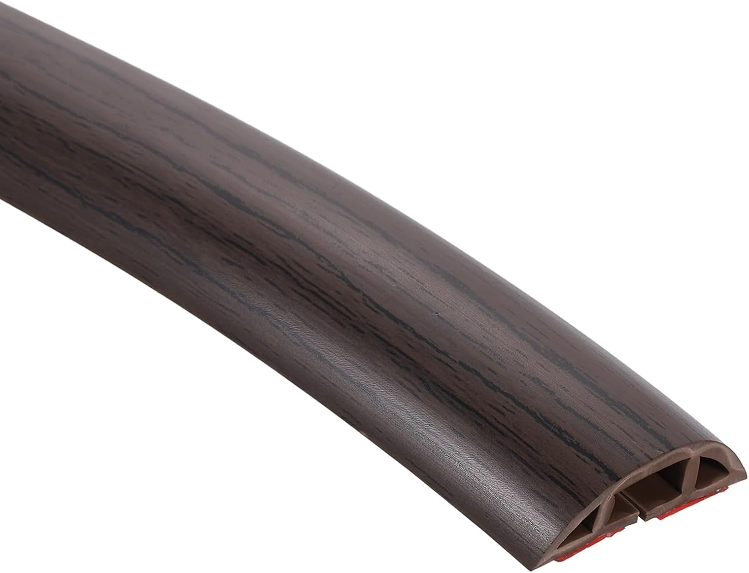 uxcell D30 3.3ft Floor Cord Cover, PVC Cord Cover Floor, Wire Cover for Extension Cords, Protect Wires & Prevent Cable Trips, Hole Width: 0.39", Wood Dark Brown