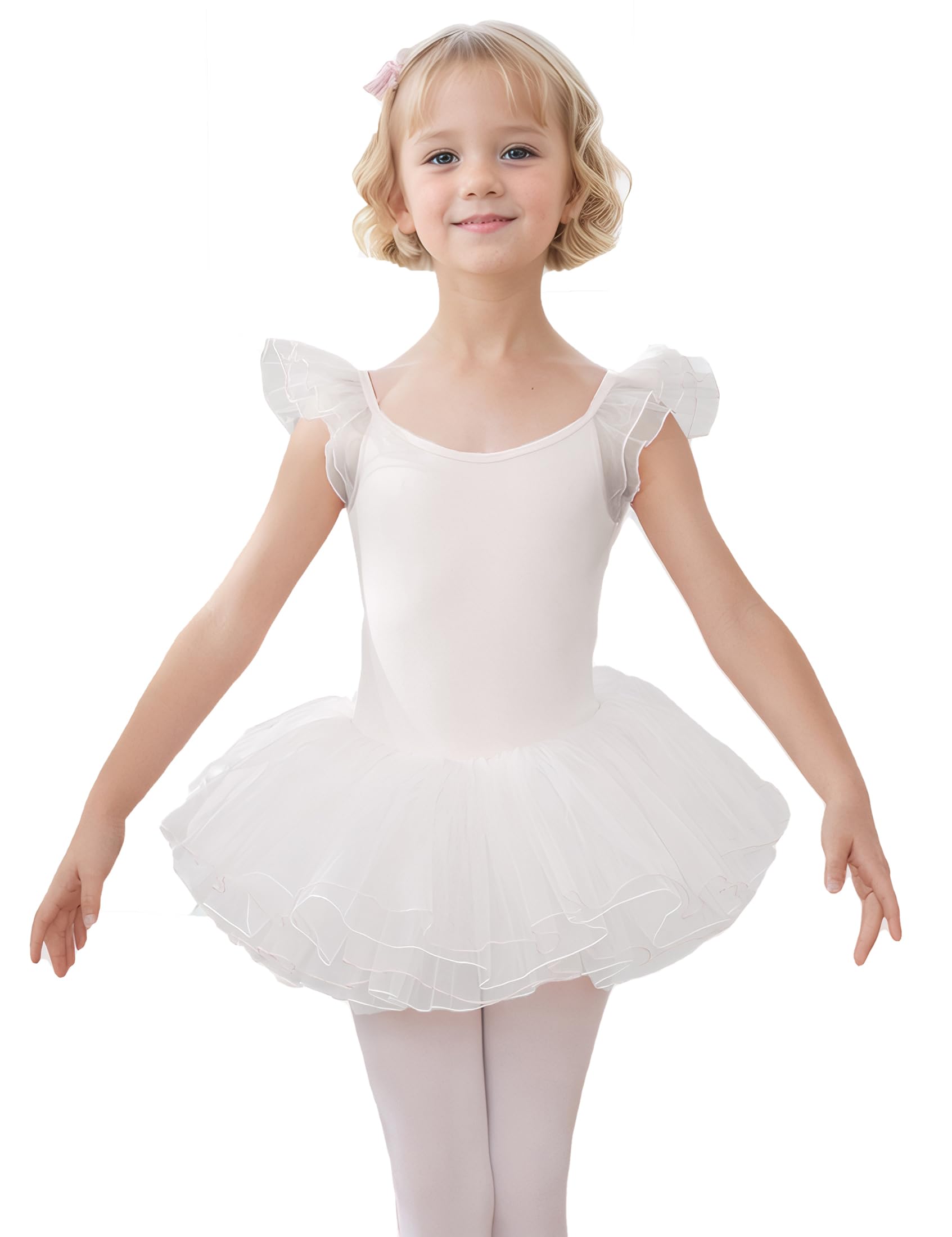 HIPPOSEUS Niña Tutu Vestidos de Ballet Maillot de Danza Gimnasia Leotardo Body Clásico para Niñas Body Traje de Baile,Y-04WDM — view 16