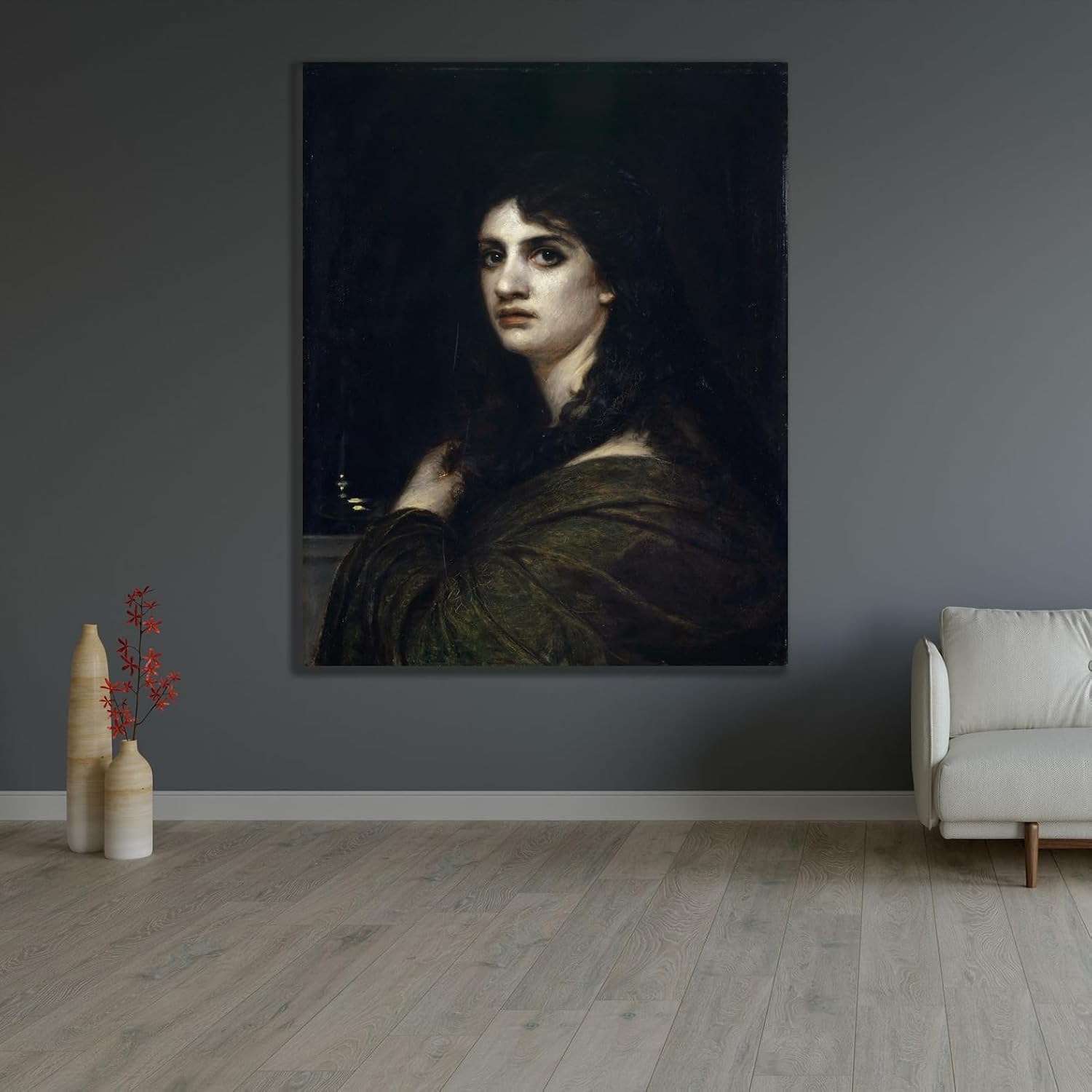 ArtDirect Melancholy (1871) Custom Framed Art Print Giclee Print or Canvas Options with Various Sizes and Customization by Arnold Böcklin