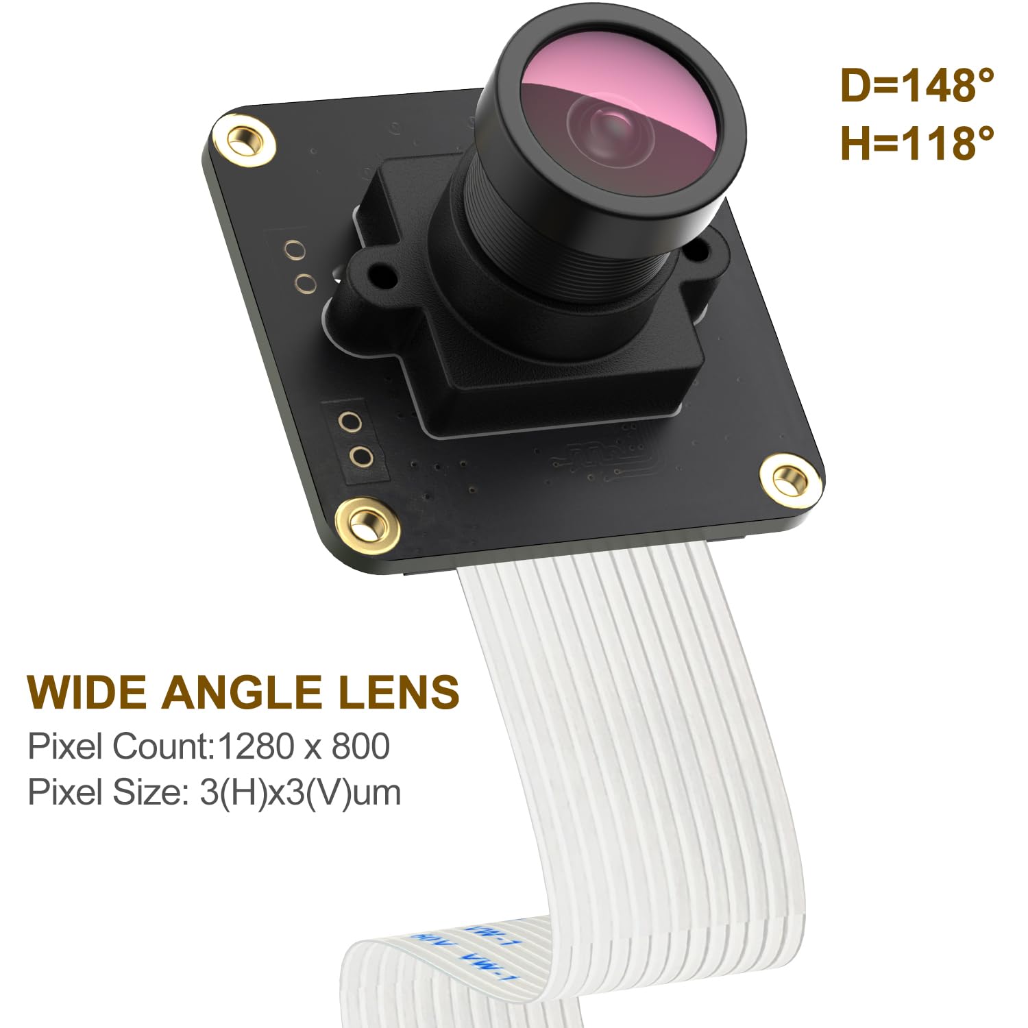 InnoMaker Global Shutter Camera Module con sensore mono OV9281, 309 fps ad alta velocità, driver nativo Raspberry Pi OS, supporta Rpi-Cam/Libcamera e trigger esterno, per tutti i modelli RPi