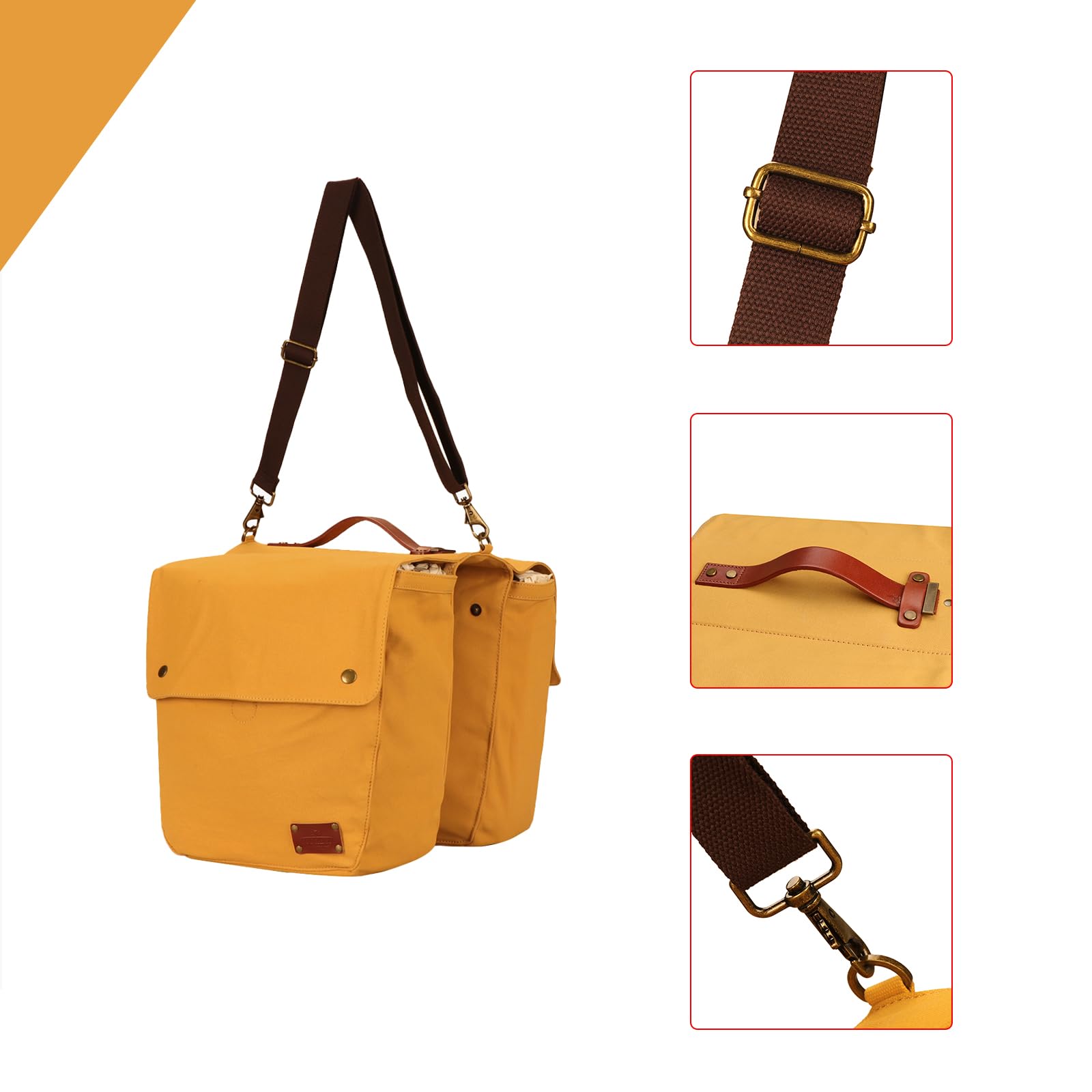 TOURBON - Borsa impermeabile in tela per bicicletta, con doppio avvolgimento, per sedile posteriore (kaki)