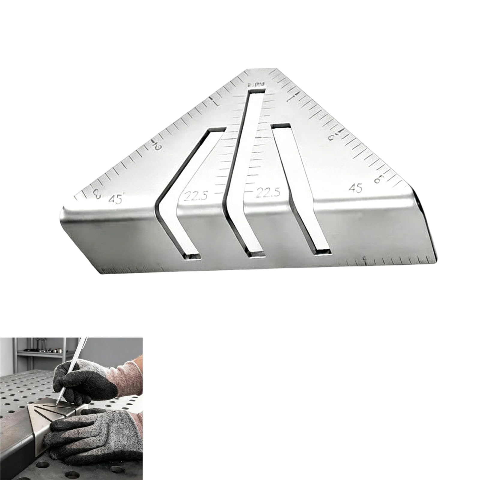 Hangsu B Workshop Layout Square For Metal Fabrication, Eveled Metal Ruler With Clear Scale And Slot Guides For Marking Flange Ruler Fabrication Miter Cut Shop Welding Table Tube Alignment