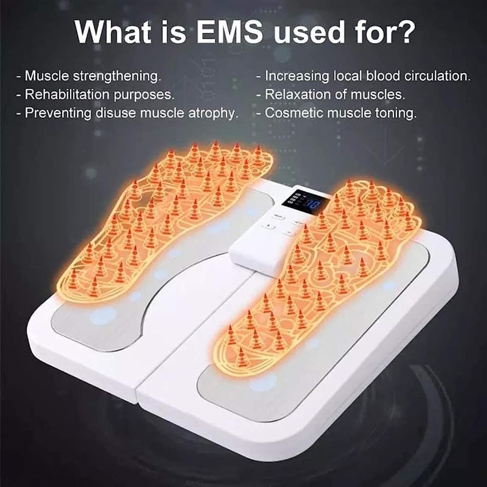 Masajeador De Pies EMS, Máquina De Masaje Portátil De Pies Y Espalda Shiatsu 2 En 1, Terapia De Calor Fatiga Relajante, Alivio del Dolor Muscular