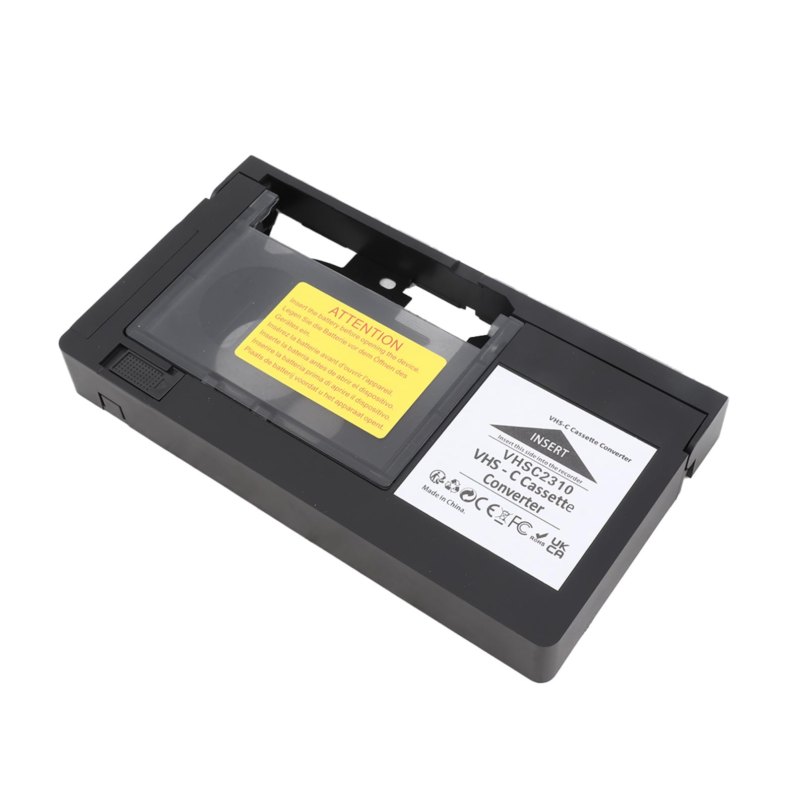 Caja adaptadora de casete de videocámara para VHS a VHSC, convertidor de casete compatible con grabación de reproducción, control de una tecla que permite adaptador y adaptador de cinta de