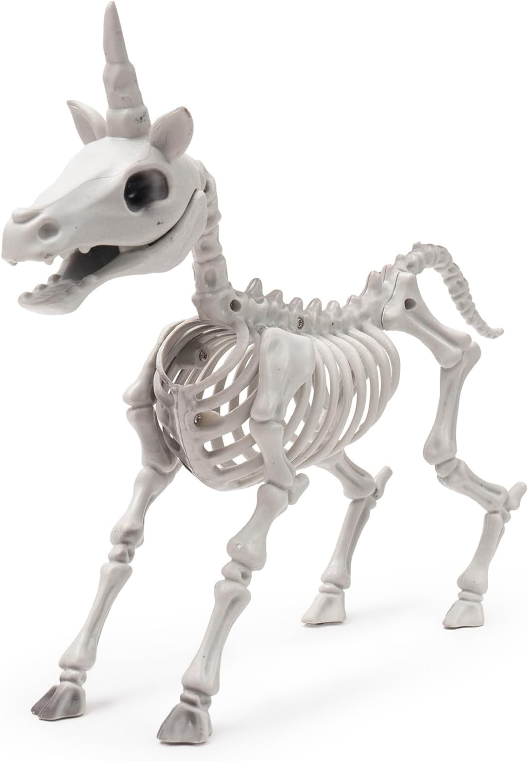 Halloween Animal Skeleton Decorations,Realistic Skeleton Unicorn Props,Posable Movable Joints Unicorn Statue and Figurine for Lawn Yard Graveyard Skeleton Halloween Decor